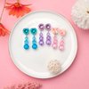9 Pairs Girls Clip on Earrings, Kids Clip on Earrings for Girls, Cute Toddler Earrings Dress up Party Favor, Dangle Stick on Earrings for Little Girls Princess Play Jewelry Set