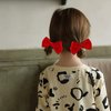 Red Velvet Ribbon Hair Bows Alligator Clip Barrettes Hairpins 4inch Girls Christmas Valentines New Year Gift Fall Outfit Decor Accessory for Women Toddler Teen Kids Baby