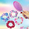 Nickelodeon Jojo Siwa Hair Accessory 5 Pcs Gift Set Regular 9 Inch Hair Brush 4 Scrunchies For Kids Hair Accessories Detangling Brush for Thick Curly Thin Wet or Dry Hair Elastic Hair Ties Scrunchies