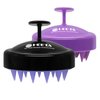 HEETA 2 Pack Hair Scalp Massager Shampoo Brush for Hair Growth, Hair Scalp Scrubber with Soft Silicone, Wet and Dry Hair Detangler (Black & Purple)
