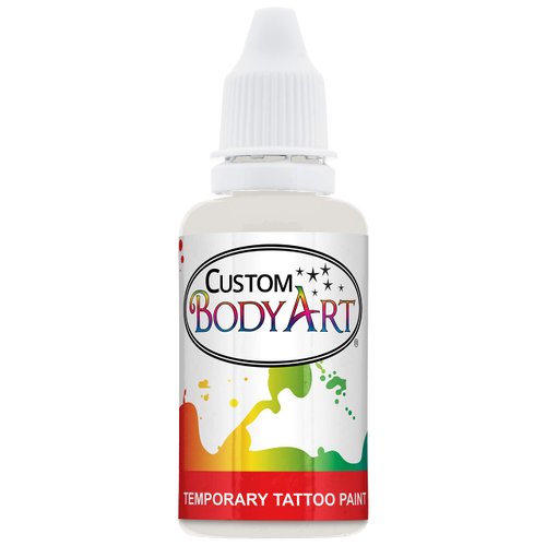 Custom Body Art 1-Ounce White Temporary Airbrush Tattoo Body Art Paint Alcohol Based