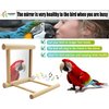 Bllesqelax Bllesqelax Bird Parakeet Mirror for Cage,Parrot Perch Stand,Wooden Hummingbird Swing Toy,Parakeet Accessories for Cockatiels Conure Finch Lovebird Canary African Grey Macaw