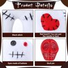 Kathfly 8 Pcs Voodoo Doll Set Include Horror Doll, 7 Pcs Skull Pins Ghost Doll Soft Revenge Dammit Creepy Dolls Pin Holder Voodoo Resin Metal Straight Pins Stress Relieving(White)