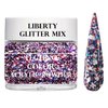 SHEBA NAILS Glitter Dip Powder Patriotic Nail Art Variety Kit- 1/4 oz Jar Each Candy Apple Red, Navy, Glitterize Winter White, & Liberty Custom Glitter Mix