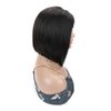 TOOCCI Bob 4x4 Lace Closure Wig Straight Short Bob Wigs Human Hair Middle Central Part Brazilian Virgin Hair Glueless Lace Front Wig for Women with Baby Hair 150% Density (Natural Black Color, 8inch)