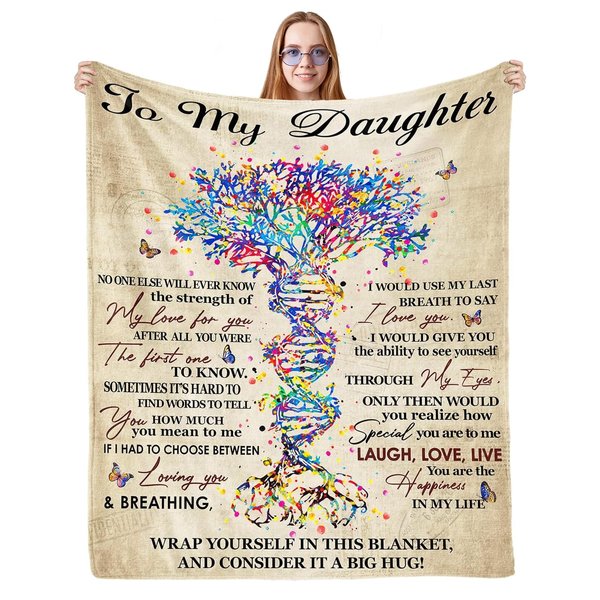 LONQELI Daughter Gifts from Mom, Christmas Birthday Gift for Daughter, to My Daughter Blanket Adult Gifts, Best Daughter Birthday Gifts Ideas as Graduation Wedding Gifts Blanket 60X50