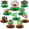 Palksky 10 Pcs Football Superbowl Party Decorations 2024,Football Theme Silhouette 3D Honeycomb Centerpiece Table Decor, Football Gameday Tailgate Party Supplies