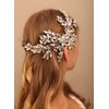 BERYUAN Rhinestone Crystal Flower Hair Comb with Headpiece for Bride, Wedding and Women Girls Silver