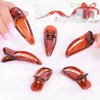 RC ROCHE ORNAMENT 6 Pcs Womens Classic Side Slide Jaw Flat No Slip Opening Eyelet Inner Teeth Alligator Hair Clip Barrette Beauty Accessory Premium Plastic Clamp Clips, Small Brown