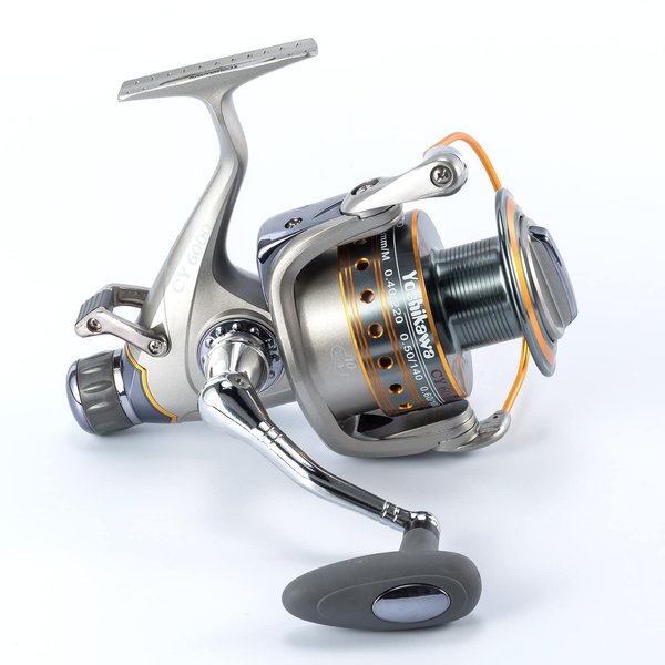 Yoshikawa Fishing Baitfeeder Spinning Reel 5000 5.5:1 11 High Power Ball Bearings 28Lb Drags Left Right Handle Stainless Steel Shaft Surf Fishing Catfish Carp Reel Saltwater Freshwater