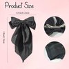 HUFITION Hair Bow Clips, 3PCS - Hair Ribbons for Women, Satin Bow For Hair Clips For Styling, Silk Hair Barrettes For Adult Women - 72 Count - Black, Beige, Light Pink