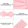 Casoty 4 Pcs Pink Spa Headband, Make Up Essentials for Women, Soft Coral Fleece Face Wash Headband, Skincare Headbands, Makeup Headband for Face Washing Shower Skin Care Yoga