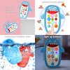 Baby Shark Cell Phone Toy Removable Teether Case, Light, Music & Adjustable Volume Kids Play & Learn Fake Phone Infant Toddler, Preschool Holiday Birthday Present for Girl Boy 0-6, 6-18 Months (Blue)