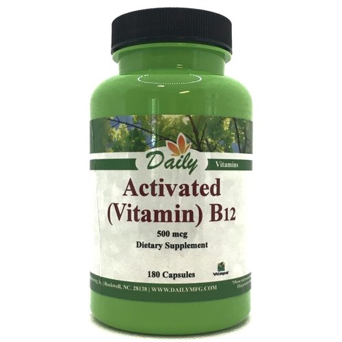 Daily Manufacturing Activated Vitamin B12 180 Vegetarian Capsules