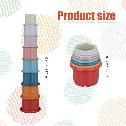 XIHIRCD 8pcs Stacking Cups for Rabbits, Multi-Color Reusable Rabbit Nesting Toys Stackable Bunny Guinea Pig Stacking Cups Enrichment Toys for Small Animals Pets Hiding Food and Playing