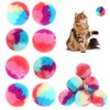 Giantree 30 Pcs Soft Plush Cat Ball, 1.2 Inch Rainbow Cat Toy Balls Fuzzy Kitty Balls Kitten Puff Balls Soft Balls Cat Pom Colorful Cat Pom Pom Ball Toy for Cat Kitten Pet Playing Exercising