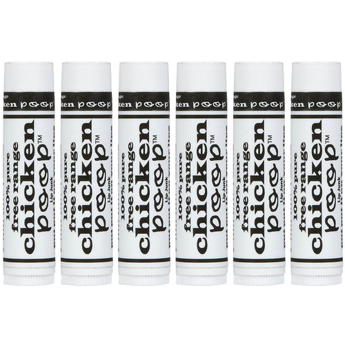 Chicken Poop Lip Balm Simone Chickenbone 100% Natural Moisturizer for Dry, Chapped Lips, 0.15 oz, (Original), Pack of 6