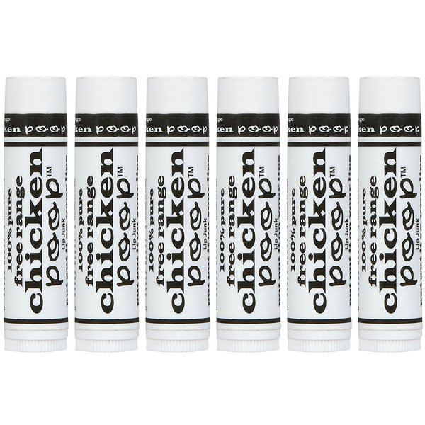 Chicken Poop Lip Balm Simone Chickenbone 100% Natural Moisturizer for Dry, Chapped Lips, 0.15 oz, (Original), Pack of 6