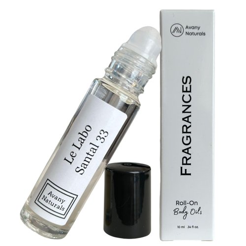 Avany Naturals Women Fragrance Oil for Skin - Travel Size Toiletries, Pheromone Enhanced Scents, Replicant Perfume, Scented Body Oil for Woman, Perfum Pen 1/3 oz (Santal33 Inspired)