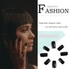 Gangel Black False Nails Square Fake Nails Medium Glossy Acrylic Full Cover Simple Press on Nails(24 pcs)