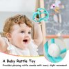 Mombella Teething Toys 6-12 Months, 2 in 1 Snail Baby Teether & Rattle Toys 3-6 Months, Silicone Infant Teethers for Babies 12-18 Months, Newborn Sensory Teething Toys, BPA Free Baby Chew Toy, Teal