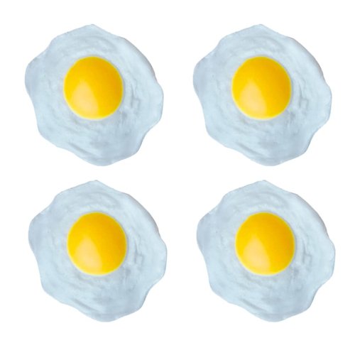 STOBOK Artificial Fried Egg Toy, 4pcs Fake Fried Egg Poached Egg Simulation Poached Egg Novelty Squeeze Toys for Kids Children, Eggs Simulation Toy Food Simulation Toys