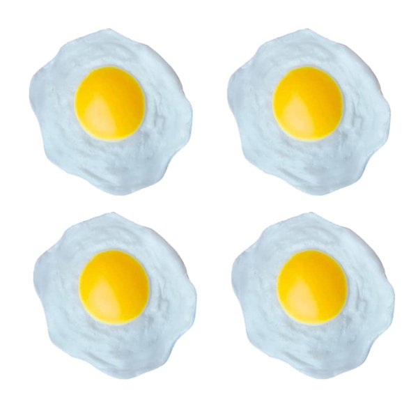 STOBOK Artificial Fried Egg Toy, 4pcs Fake Fried Egg Poached Egg Simulation Poached Egg Novelty Squeeze Toys for Kids Children, Eggs Simulation Toy Food Simulation Toys