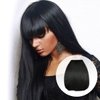 GLAM21USA Bangs Hair Clip In Bangs Clip on Bangs Sweet Bangs China Bang Synthetic Hair Piece Hair Extenstions for Women Sweet Bangs (China Bang, 1B - Off Black)