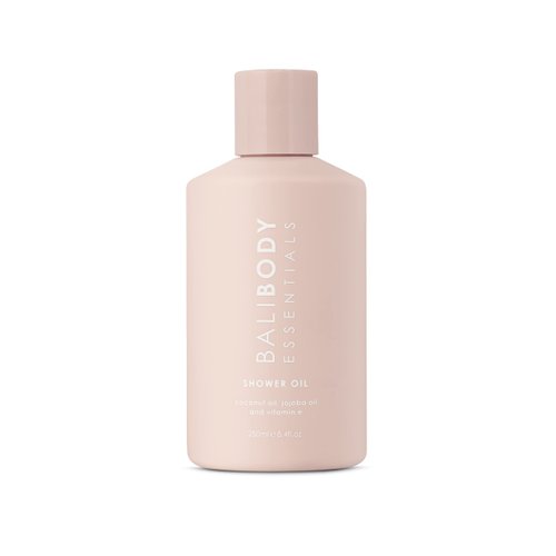 Bali Body Essentials Shower Oil | In-Shower Body Oil Hydrates & Repairs All Skin Types | Moisturising, Soothing Chamomile & Coconut Oil | 100% Vegan, Cruelty Free, Australian Made (250 ml/8.4 fl oz)