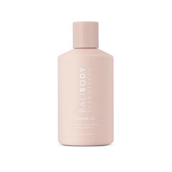 Bali Body Essentials Shower Oil | In-Shower Body Oil Hydrates & Repairs All Skin Types | Moisturising, Soothing Chamomile & Coconut Oil | 100% Vegan, Cruelty Free, Australian Made (250 ml/8.4 fl oz)