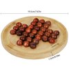 TOWO Wooden Solitaire Game –Peg Solitaire Puzzle Toy - Classic Board Game Marble Chess Mind Game 19.5CM 7.7” Round Board with Wooden Balls One Player Gameplay Brainteaser Puzzle