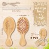 Nuogo 8 Set Employee Appreciation Gift Mini Hair Brush Detangling Brush for Women Wooden Hairbrush Paddle Comb Brush with Cards Ropes Thank You Gift Pocket Hairbrush for Team Teacher Nurse(Awesome)