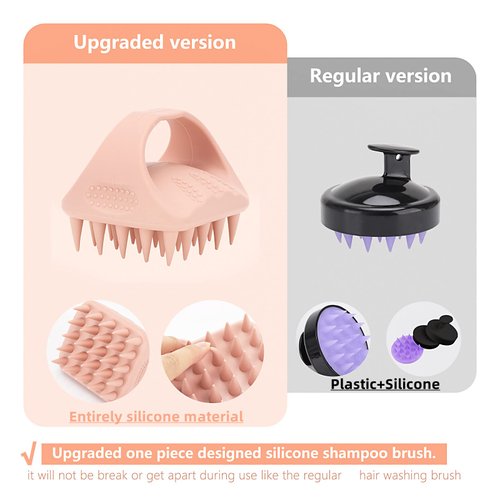 2 Pcs Solid Sillicone Scalp Massager Hair Shampoo Brush Scalp Scrubber Exfoliating Brush Hair Washing Brush Head Scrubber for Shower