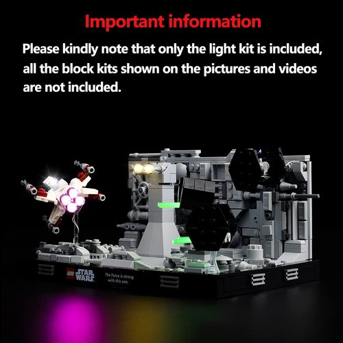 Kyglaring LED Lighting Kit Only Lights Set Designed for Lego Star Wars Death Star Trench Run Diorama 75329 Model Building Kit - Without Lego Set (Standard Version)