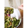 Original Salad Dressing Shaker: Borosilicate Glass Bottle with Mixer Insert, Leak-Proof Salad Dressing Blender and Dispenser with Measurements + Recipes, Reusable Vinaigrette Cruet