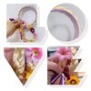 Tatibana Princess Dress up Wigs, Princess Rapunzel Long Braided Wig Headbands with Tiara Flowers Adorn for Girls Costume Accessories, 29 Inch