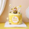 Gyufise 11Pcs Bumble Bee Cake Toppers Honeycomb Flower Oh Babee Cupcake Picks Gender Reveal Cake Decorations for Baby Shower Kids Boys Girls Birthday Party Supplies