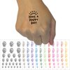 Have a Happy Day Sunshine Temporary Tattoo Water Resistant Fake Body Art Set Collection - Dark Green (One Sheet)