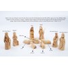 Olive Wood Gifts Shop Handcrafted Olive Wood Nativity Set (3.5" Wood Abstract Figurines), Carved by Talented Christian’s Artists in Bethlehem, The City of David