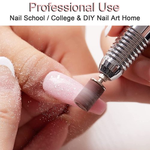 ENGERWALL Sanding Bands Nail Drill Bits 210 Pcs, Coarse Fine Grit Sand Set 80#120#180#, with One 3/32" Mandrel Bit, for Nail Drill Bits for Acrylic Nails, Manicures, and Pedicures Tools