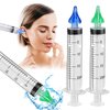 2 Pieces Ear Wax Cleaner Syringe Tip Ear Wax Flusher Tool Ear Wax Remover Ear Irrigation Syringe for Ear Cleaning and Irrigation of Humans, 20 ML