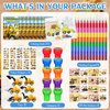 72 Pcs Construction Coloring Book with Crayons Bulk，Truck Car Party Favors Goodie Bags Fillers,Tractor Birthday Party Supplies Face Stickers Tattoo Prizes Gift for Engineering Vehicle