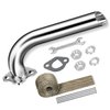 FVRITO Exhaust Pipe Header for CT200u Coleman BT200X CT200U-EX KT196 Mini Bike Go Kart Predator 212cc 224cc 196cc Honda 6.5HP GX160 GX200 Clone Engine Baja Warrior MB200 Performance Parts Silver