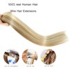 Ugrace Hair Clip In Hair Extensions Real Human Hair Wire Hair Extensions One Piece Clip in Hair Extensions with Invisible Fish Line For women Straight Hair(20 inch, Highlight Color P16/613)