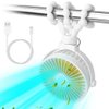 [Pack of 2] Portable Baby Stroller Fan Rechargeable Handheld Fan with Flexible Tripod Clip On Desktop Hanging Fan 3 Gear Speed 360 Tilt Head