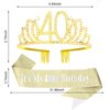 CURASA Birthday Sash and Crown for Women 40th Birthday Sash Gold Birthday Crown Adult Women Rhinestone Birthday Tiara Gold Its My 40th Birthday Sash Birthday Decoration for Party Gifts