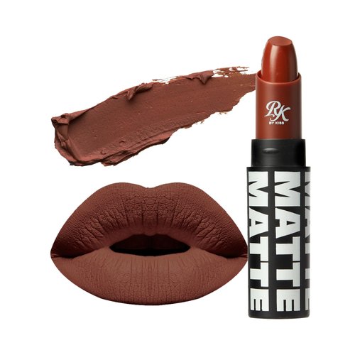 Ruby Kisses Lipstick, Matte Finish, Long-Lasting, Highly Pigmented, Smooth Apply, Full Coverage Lip Color Makeup (Cinnamon Roll)