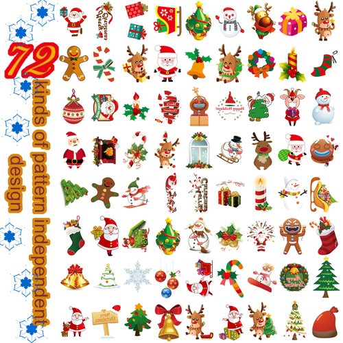 Christmas Temporary Tattoo for Kids Adult, 144 Pcs Assorted Cute Designs Stick Xmas Holiday Birthday Party Favors