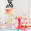 1 PCS Happy 18th Birthday Cake Topper Glitter Cheers to 18 Years Birthday Cake Pick Eighteen Hello 18 Fabulous Cake Decoration for Happy 18th Birthday Anniversary Party Decorations Supplies Black