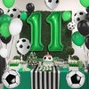 11th Birthday Soccer Balloons Arch,11th Soccer Garland Kit with Green Number 11 Balloon Football Balloons Soccer Mylar Foil Balloons for Boys Kids 11th Birthday Soccer Theme Party Decorations